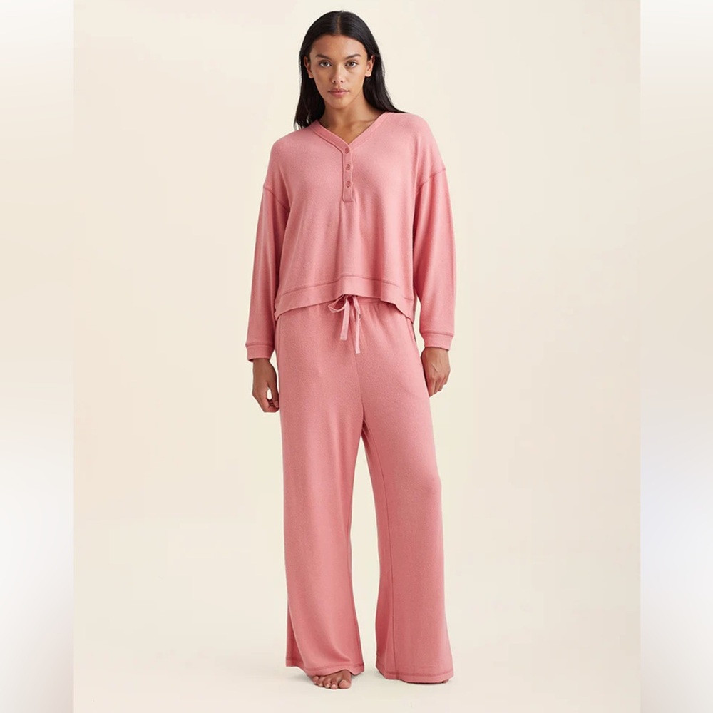 Papinelle Feather Soft Long Sleeve Women's Coral Pajama Set
